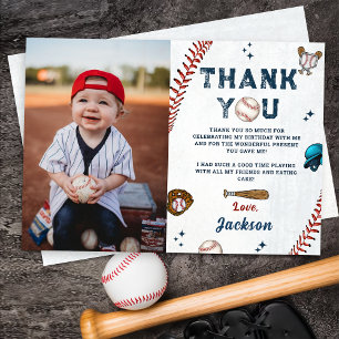 Baseball Rookie Boys Birthday Photo - tackkort Inbjudningar