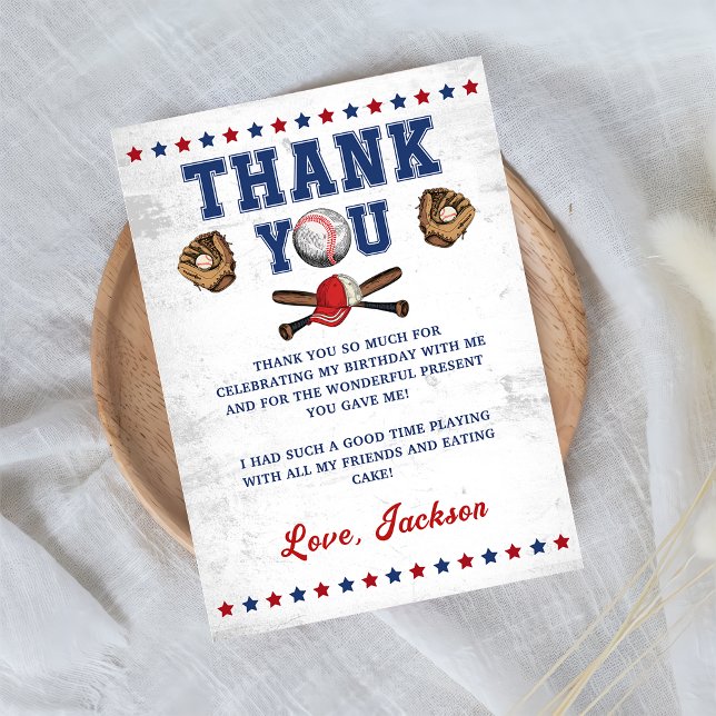 Baseball Rookie Boys Birthday Tack för ditt kort (Skapare uppladdad)