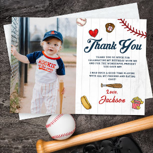 Baseball Rookie Boys Birthday Tack för ditt kort