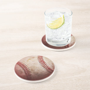 Baseball Round Sandstone Underlägg