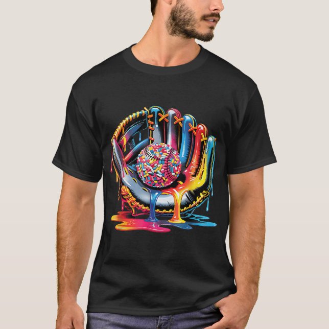 Baseball Saker-dropp för iskräm T Shirt (Framsida)