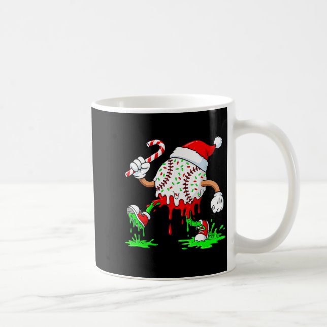 Baseball Santa Hat Christmas Ice Cream Drip Candy  Kaffemugg (Höger)