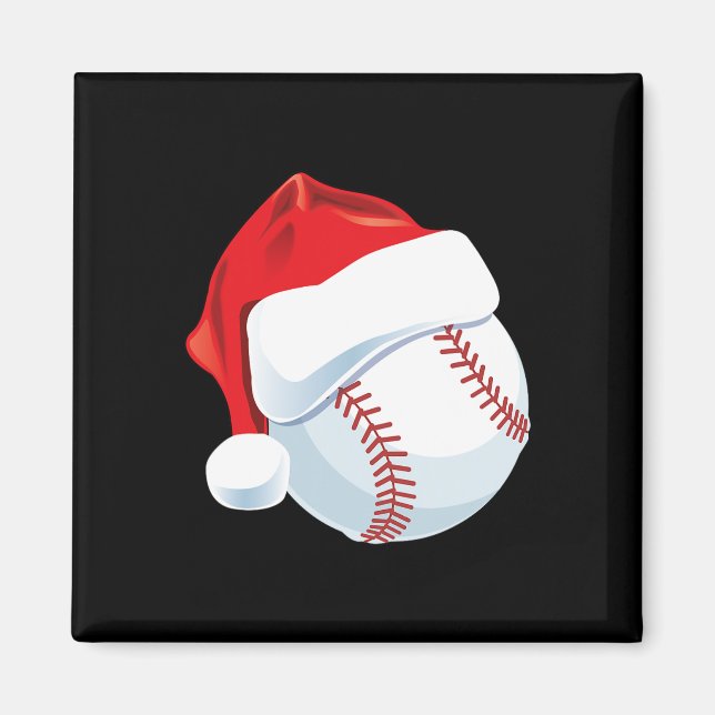 Baseball Santa Hat Manar Boys jul Julafton Magnet (Framsidan)