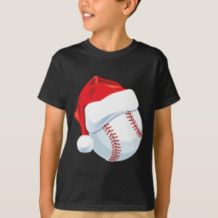Baseball Santa Hat Manar Boys jul Julafton T Shirt