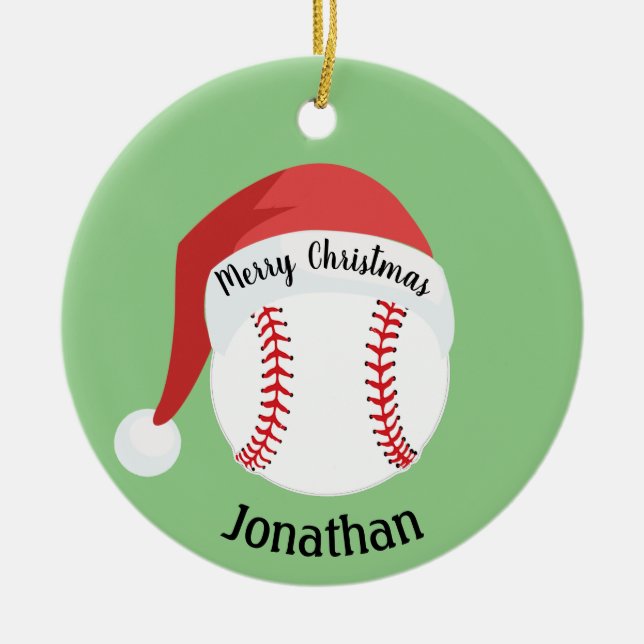 Baseball Santa Hat Ornament (Framsidan)