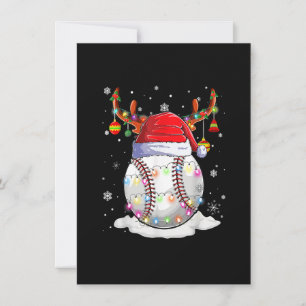 Baseball Santa Hat Reindeer jul Ljus Funny Inbjudningar