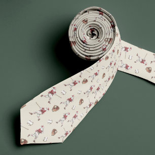 Baseball Santa Necktie med Monogram Slips