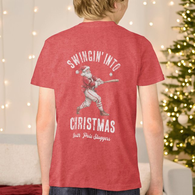 Baseball Santa Swingin' Into Christmas T Shirt (Skapare uppladdad)