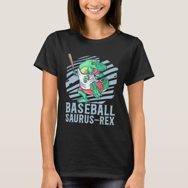 Baseball Saurus Rex for Kids Future Baseball Playe T Shirt (Framsida)