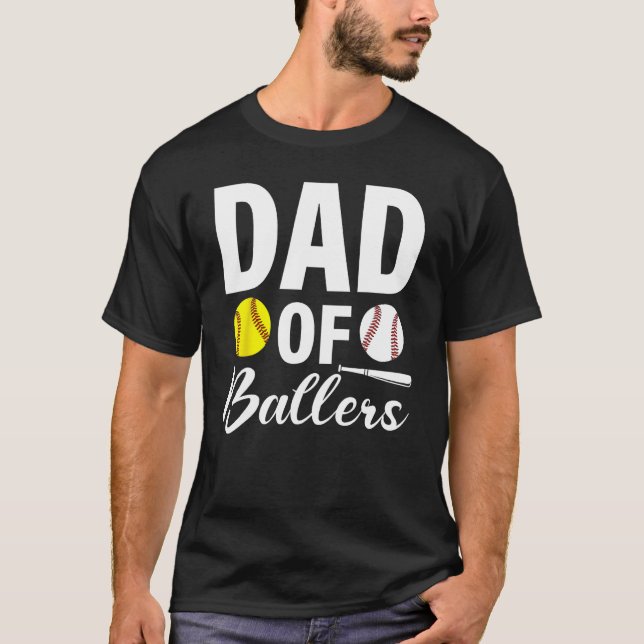 Baseball Say Pappa i Ballers T Shirt (Framsida)