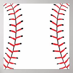 Baseball Seams Sports Stil Baseball Theme Poster