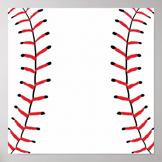 Baseball Seams Sports Stil Baseball Theme Poster (Framsidan)