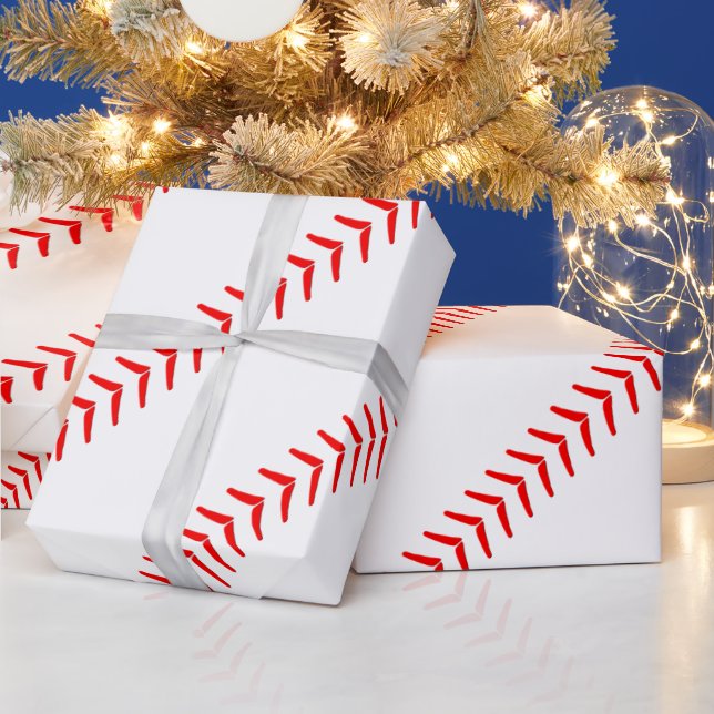 Baseball Seams Stitches Baseball Party Gift Papper Presentpapper (Helgdagar)