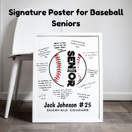 Baseball Senior Natt Poster för Namnteckning
