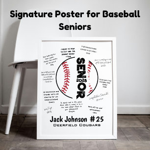 Baseball Senior Natt Poster för Namnteckning