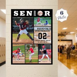 Baseball Senior Studenten 6 Photo Collage Poster