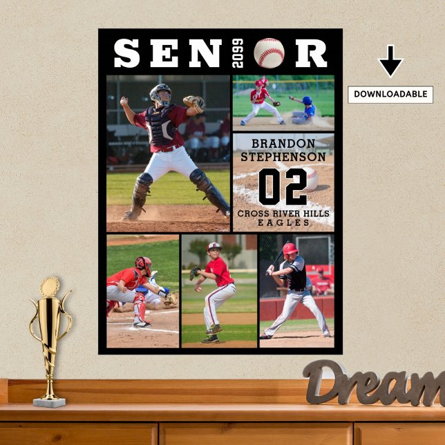 Baseball Senior Studenten 6 Photo Collage Poster (Skapare uppladdad)