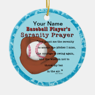 Baseball Serenity Prayer Julgransprydnad Keramik