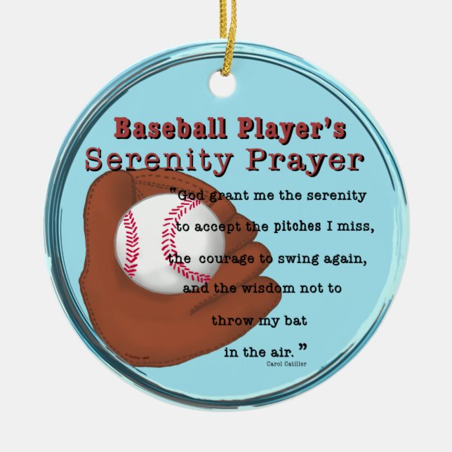 Baseball Serenity Prayer Julgransprydnad Keramik (Framsidan)