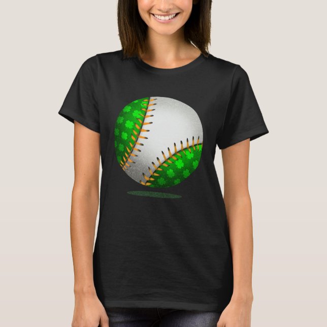 Baseball Shamrock Retro St Patricks Day Irish Spor T Shirt (Framsida)