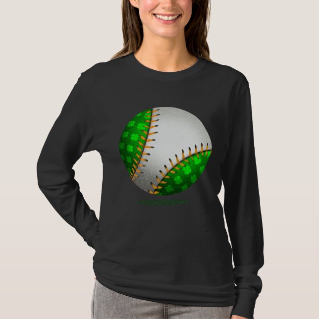 Baseball Shamrock Retro St Patricks Day Irish Spor T Shirt (Framsida)