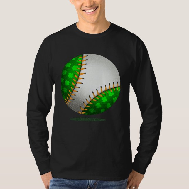 Baseball Shamrock Retro St Patricks Day Irish Spor T Shirt (Framsida)