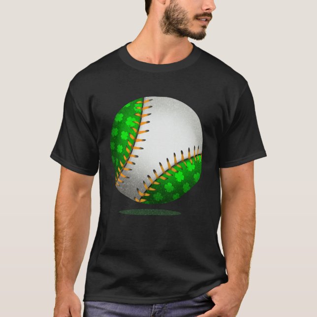 Baseball Shamrock Retro St Patricks Day Irish Spor T Shirt (Framsida)