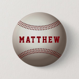 Baseball Shape Personlig Namn Knapp