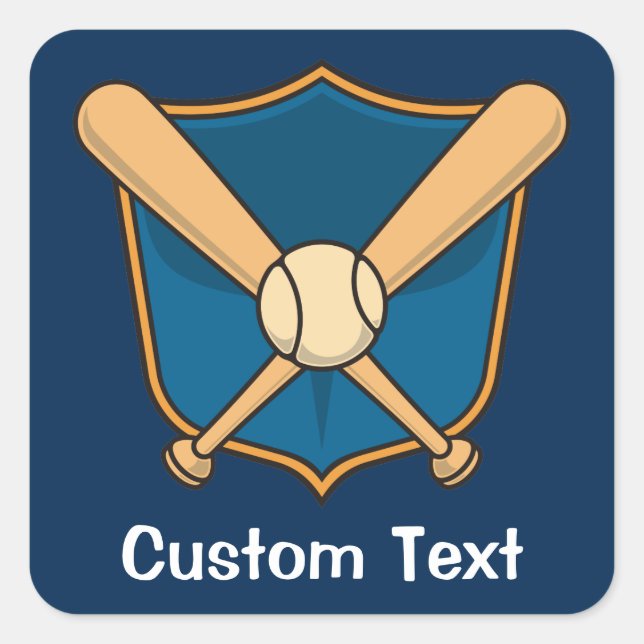 Baseball Shield Fyrkantigt Klistermärke (Framsida)