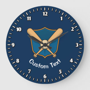 Baseball Shield Stor Klocka