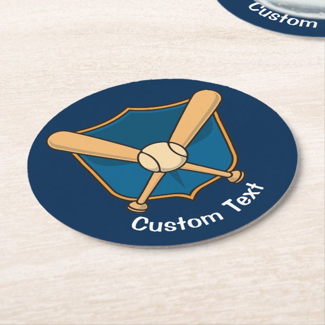 Baseball Shield Underlägg Papper Rund (Vinklad)