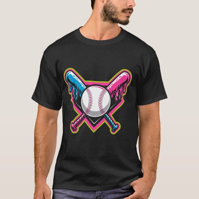 Baseball Shirt, Boll och Fladdermus - kvalitetsutr T Shirt (Framsida)