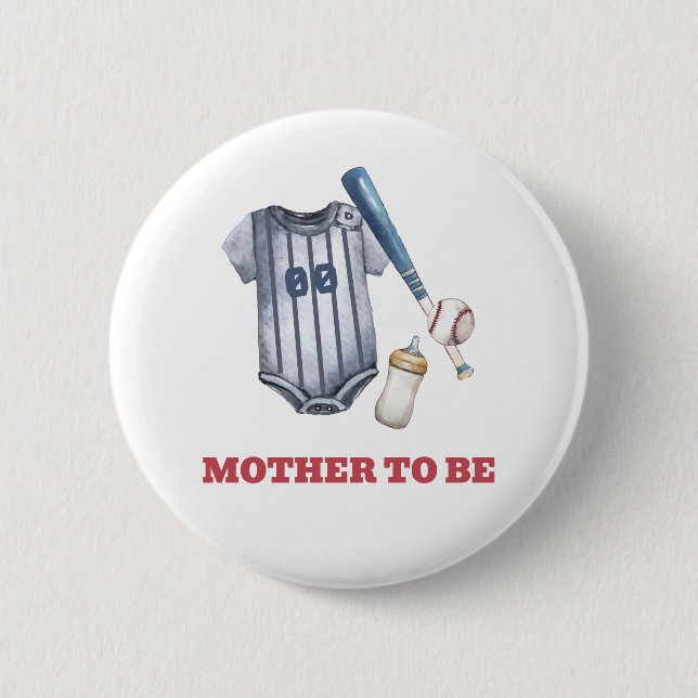 Baseball Shirt Bottle Mother To Be Baby Shower  Knapp (Framsida)