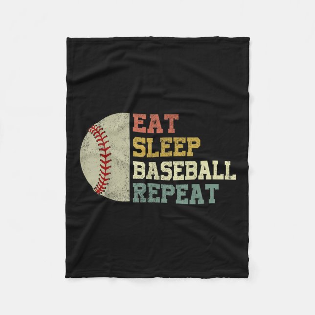 Baseball-shirt Eat Ssov Baseball Repeat funny Mana Fleecefilt (Framsidan)