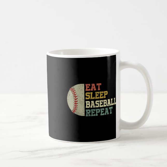 Baseball-shirt Eat Ssov Baseball Repeat funny Mana Kaffemugg (Höger)