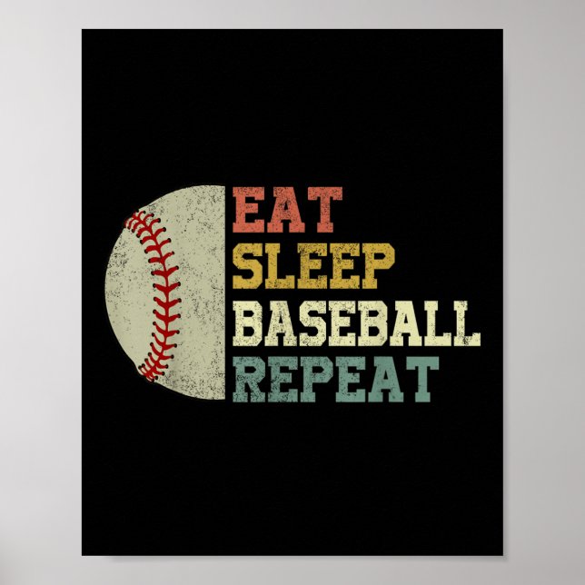 Baseball-shirt Eat Ssov Baseball Repeat funny Mana Poster (Framsidan)