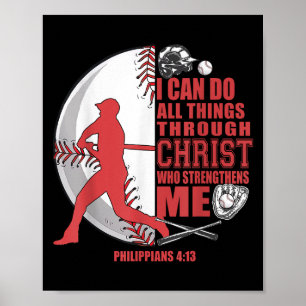 Baseball shirt Kids Jesus Boys Girls Bible Verse Poster