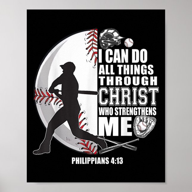 Baseball-shirt Kids Jesus Girl Boy Bible Ve Poster (Framsidan)
