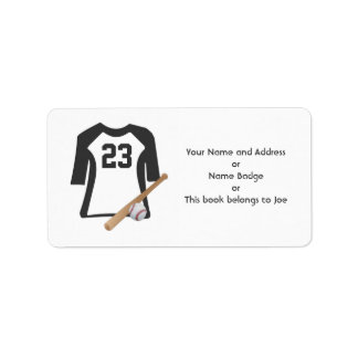 Baseball Shirt med Fladdermus och Boll Avery-etike Adressetikett