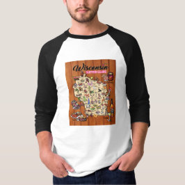 Baseball Shirt - Wisconsin Supper Klubb Karta T Shirt