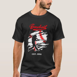 Baseball Silhouette Graphic Design – EST. 1992 T Shirt