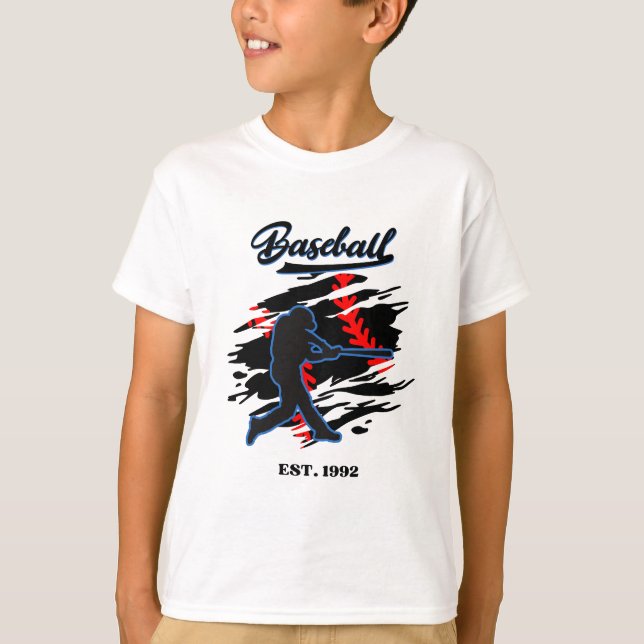 Baseball Silhouette Graphic Design – EST. 1992  T Shirt (Framsida)