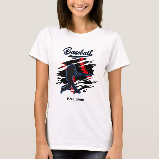 Baseball Silhouette Graphic Design – EST. 1992  T Shirt (Framsida)