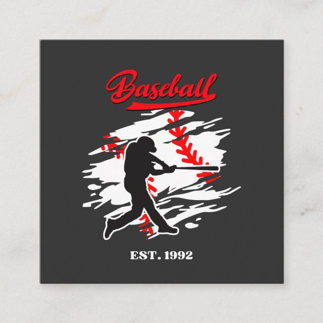 Baseball Silhouette Graphic Design – EST. 1992 Tilläggskort (Framsida)