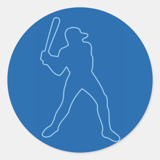 baseball silhouette runt klistermärke (Framsida)