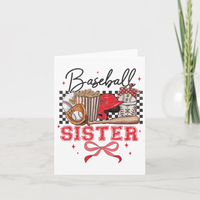 Baseball Sister Coquette Bow Biggest Fläkt Sport L Kort (Framsida)
