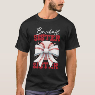 Baseball Sister Coquette Bow Sport Älskare Sister T Shirt