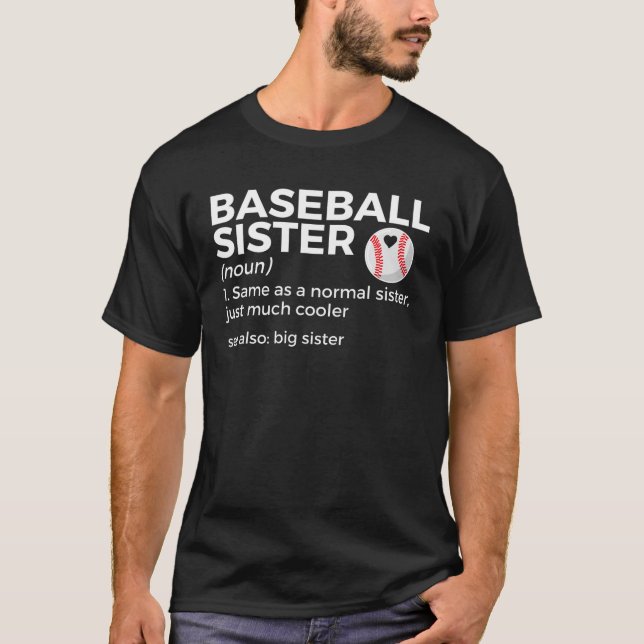 Baseball Sister Definition Big Sister T Shirt (Framsida)