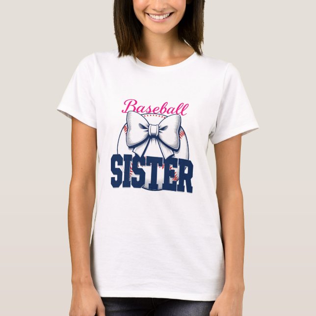 Baseball Sister Funny T Shirt (Framsida)