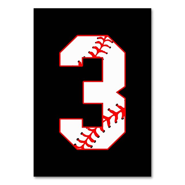 Baseball Sister jag är här för nummer 3 Bordsnummer (Framsidan)